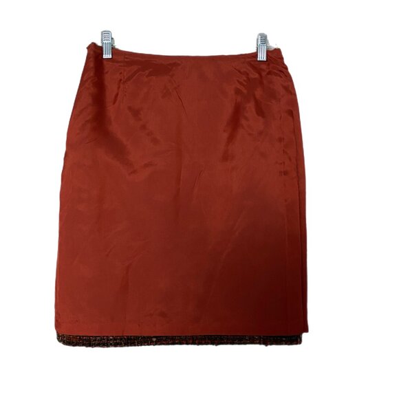 Per'se Wool Alpaca Mohair Blend Multicolored Silver Studded Alpaca Tweed Skirt 4 - Picture 6 of 7